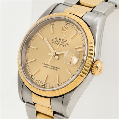 rolex oyster perpetual datejust gold steel strap watch|Rolex Datejust 36 with diamonds.